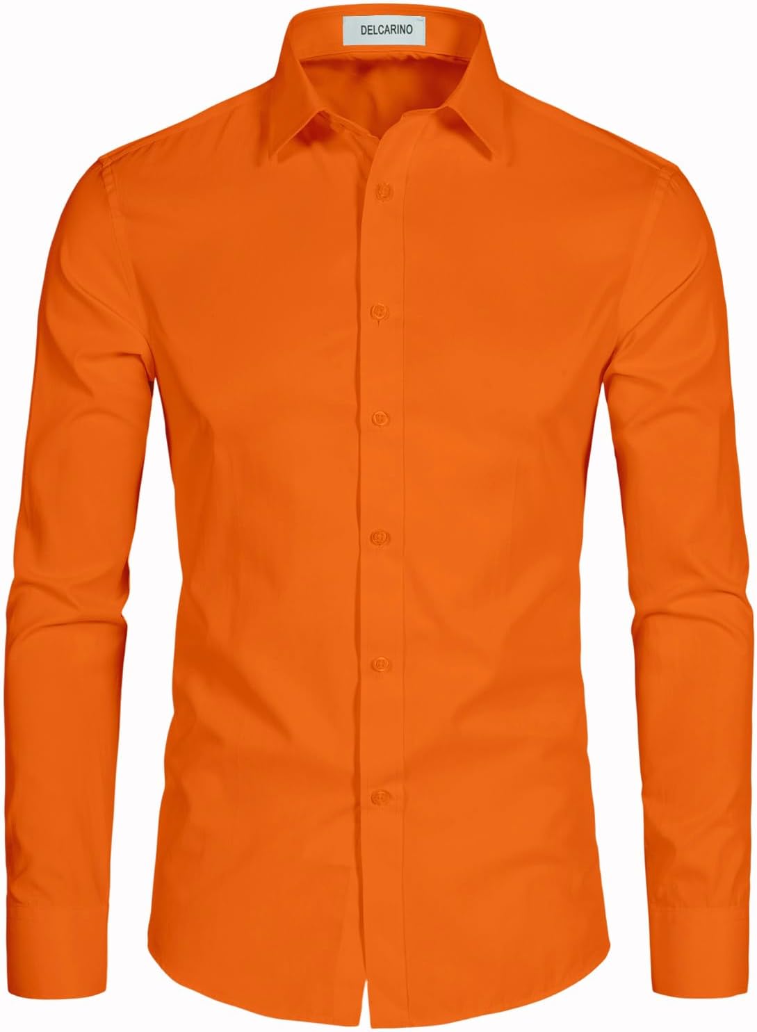 Men'S Long Sleeve Button up Shirts Solid Slim Fit Casual Business Formal Dress Shirt