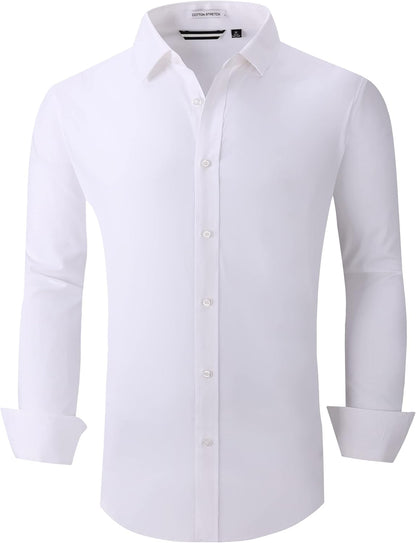 Alex Vando Mens Dress Shirts Regular Fit Long Sleeve Stretch Business Dress Shirts for Men