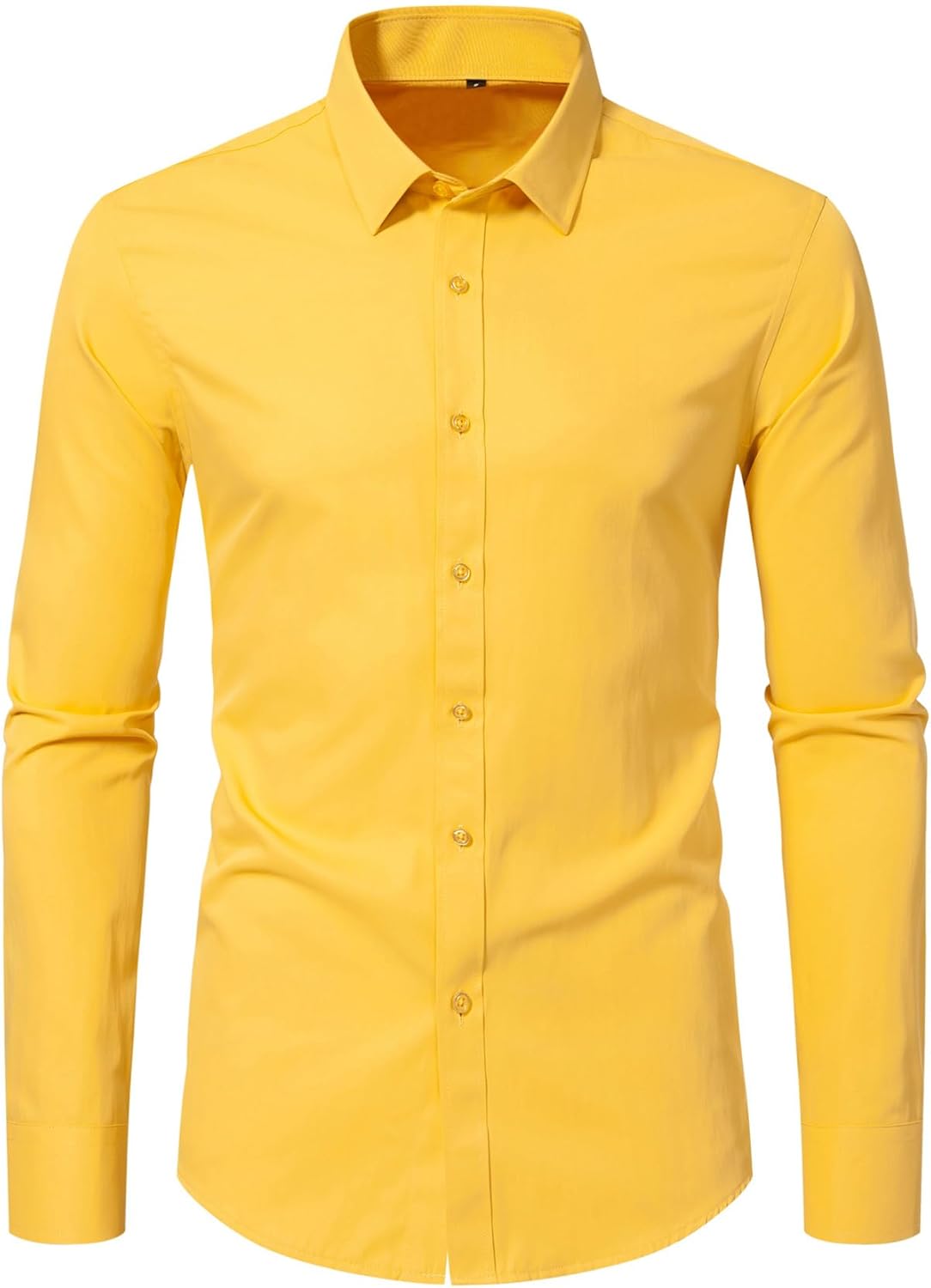 Men'S Long Sleeve Button up Shirts Solid Slim Fit Casual Business Formal Dress Shirt