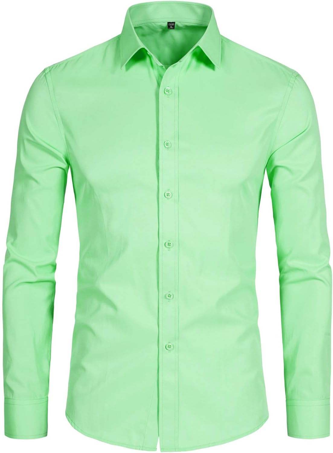 Men'S Long Sleeve Button up Shirts Solid Slim Fit Casual Business Formal Dress Shirt