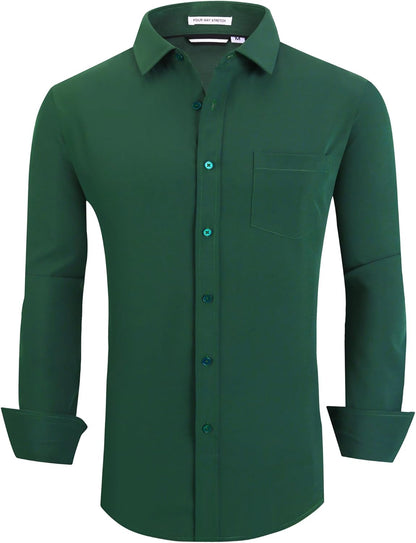 Alex Vando Mens Dress Shirts Regular Fit Long Sleeve Stretch Business Dress Shirts for Men