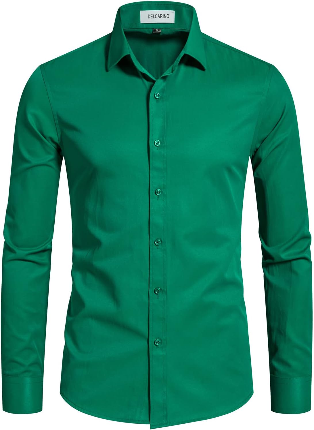 Men'S Long Sleeve Button up Shirts Solid Slim Fit Casual Business Formal Dress Shirt