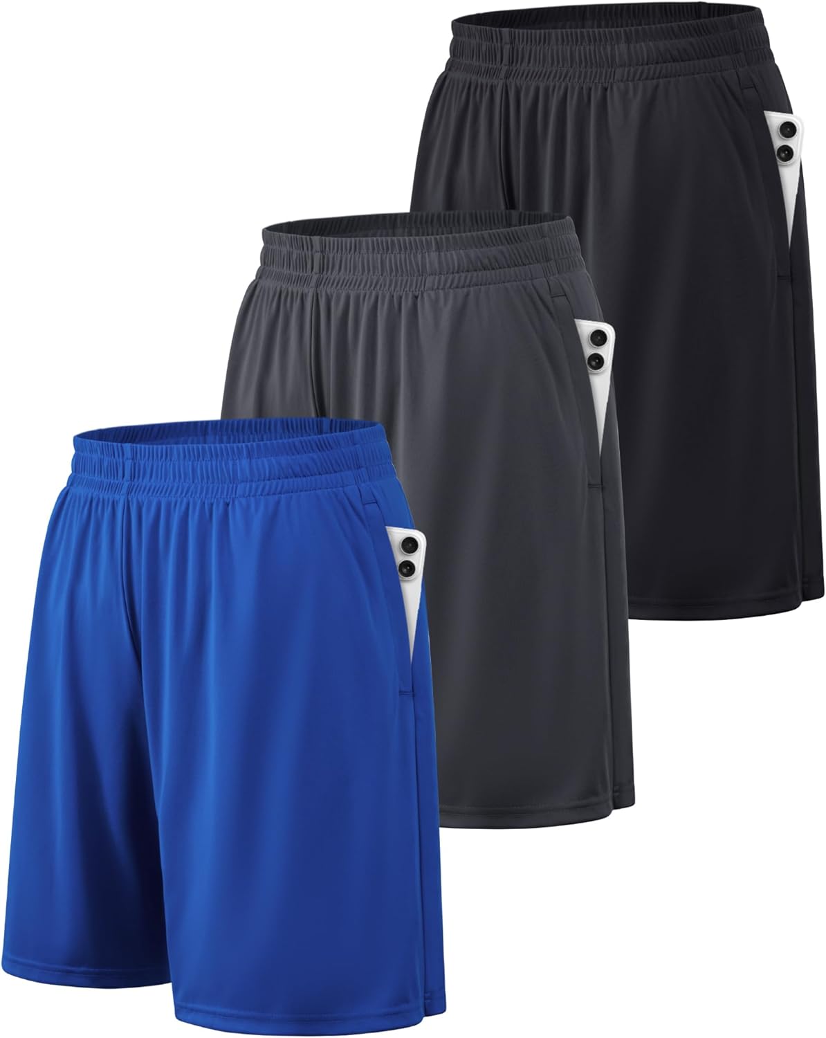BALENNZ Athletic Shorts for Men with Pockets and Elastic Waistband Quick Dry Activewear