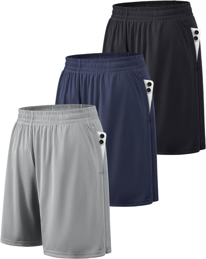 BALENNZ Athletic Shorts for Men with Pockets and Elastic Waistband Quick Dry Activewear