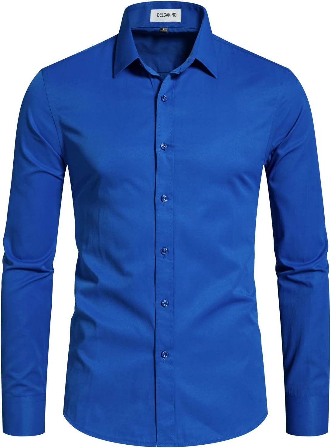 Men'S Long Sleeve Button up Shirts Solid Slim Fit Casual Business Formal Dress Shirt