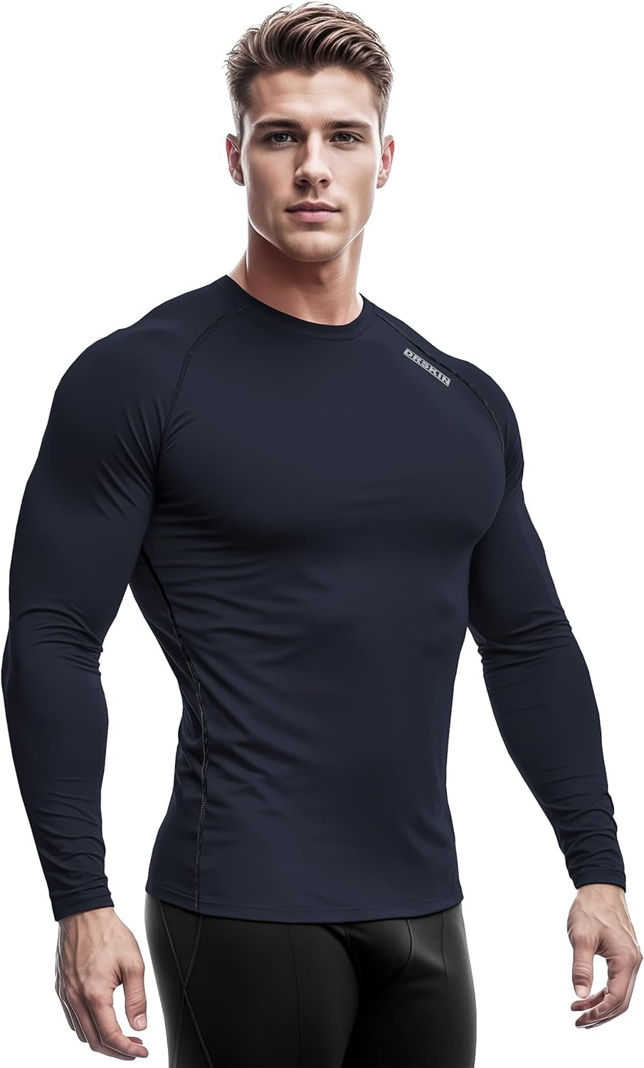 DRSKIN 4, 3, 2 or 1 Pack Men'S Compression Shirts Top Long Sleeve Sports Baselayer Workout Running Athletic Active