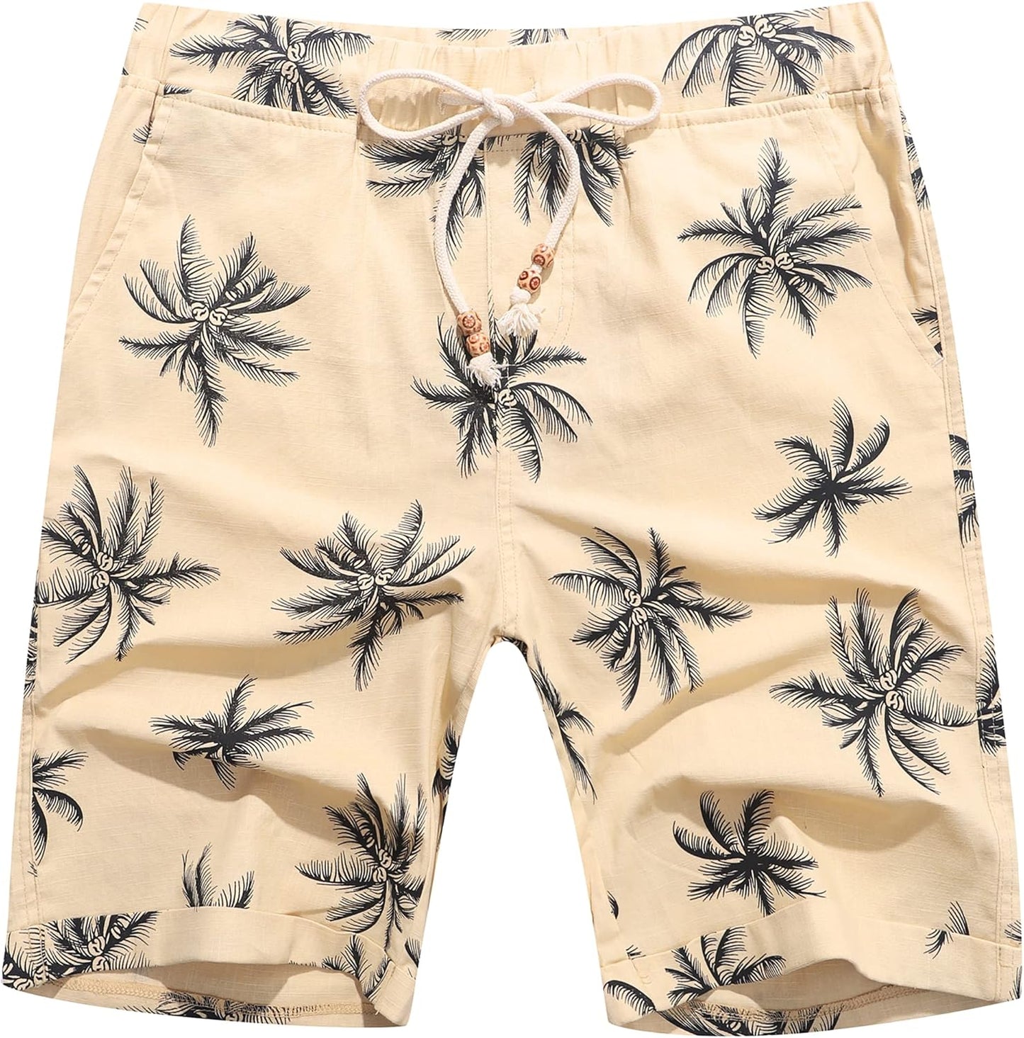 Janmid Men'S Linen Shorts Casual Drawstring Summer Beach Shorts for Men