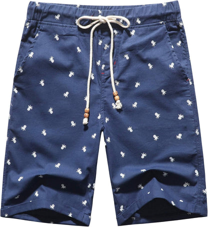 Boisouey Men'S Linen Casual Classic Fit Short Summer Beach Shorts