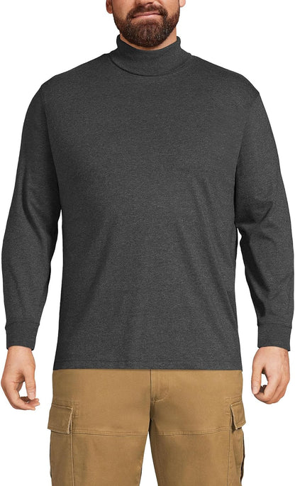 Lands' End Men'S Super-T Cotton-Blend Turtleneck Shirt