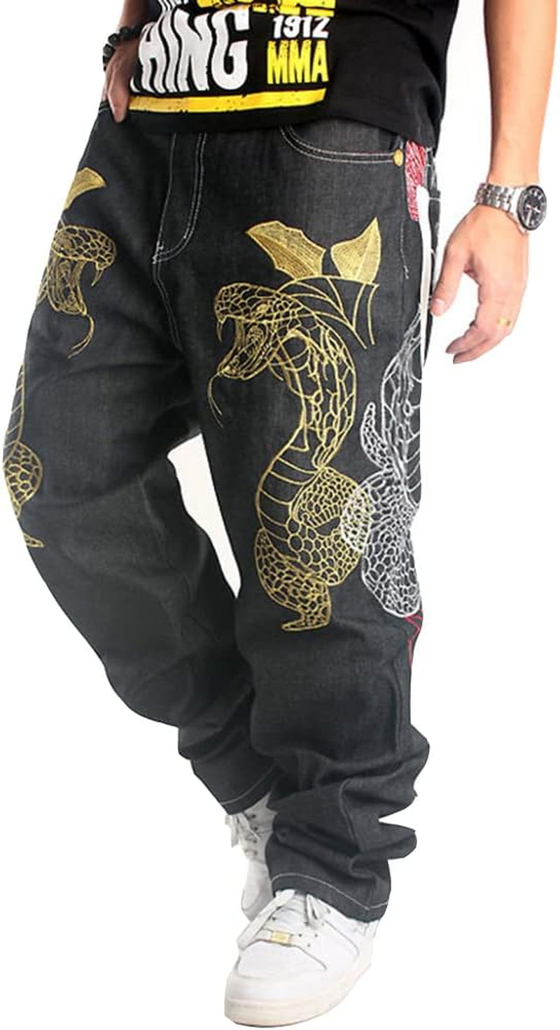 Baggy Jeans for Men Loose Fit Skateboard Pants Street Hip Hop Jeans