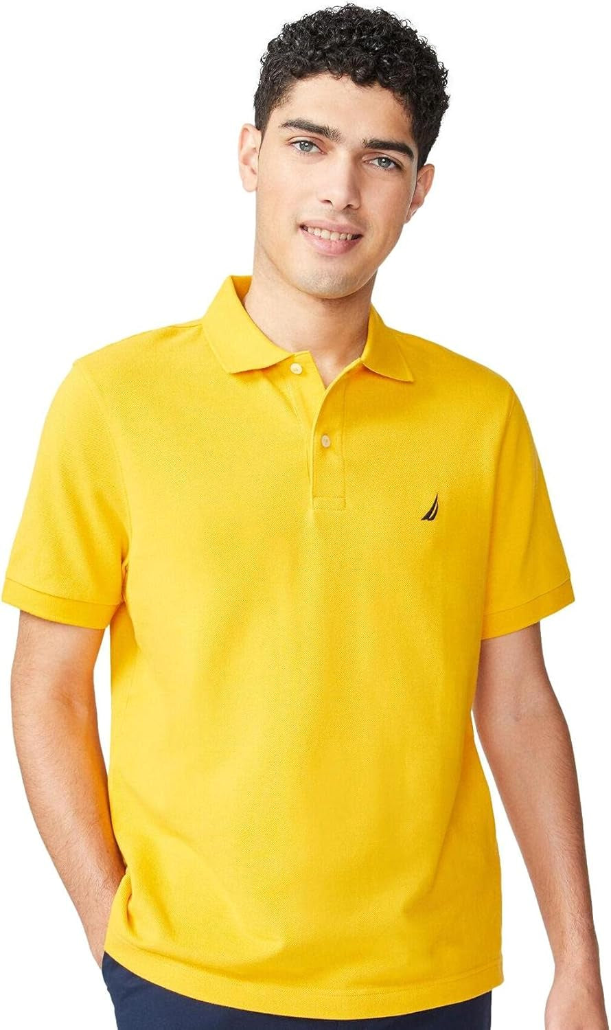 Nautica Men'S Classic Short Sleeve Solid Performance Deck Polo Shirt
