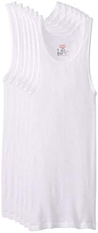 Hanes Top Undershirt Pack, 6-Pack, Moisture-Wicking Cotton Ribbed Tanks for Men