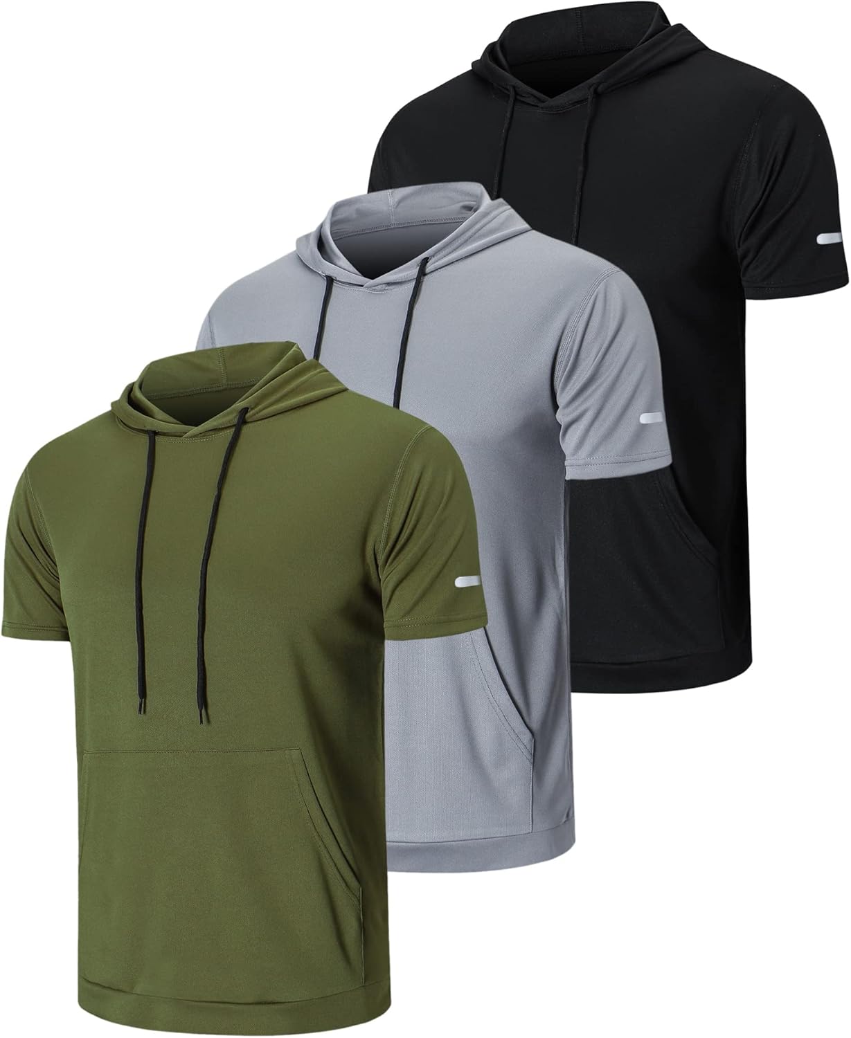 Frueo Men'S 1/3 Pack Workout Shirts Quick Dry Moisture Wicking Short Sleeve Mesh Athletic T-Shirts