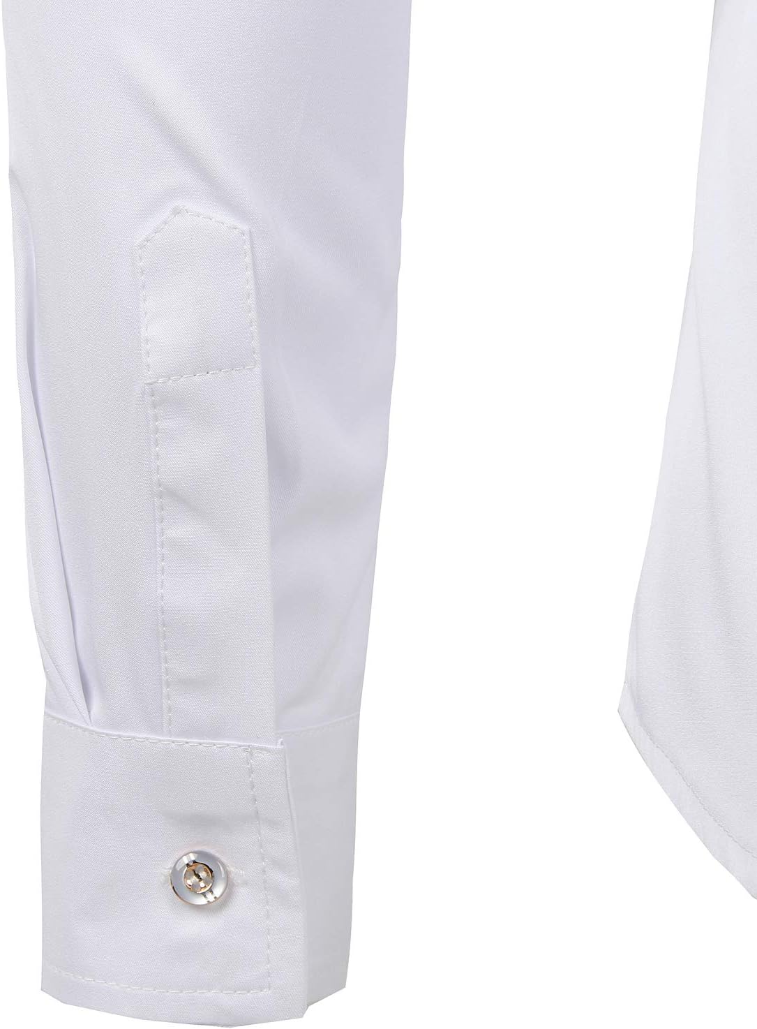 ZEROYAA Mens Hipster Gold Embroidery Mandarin Collar Slim Fit Long Sleeve Casual Dress Shirts