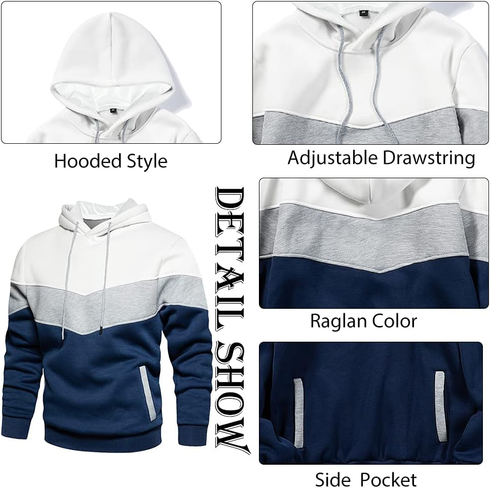 MANLUODANNI Mens Hooded Sweatshirt Casual Long Sleeve Drawstring Print Pullover Hoodies