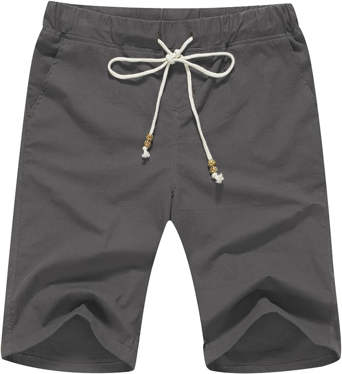 Janmid Men'S Linen Shorts Casual Drawstring Summer Beach Shorts for Men