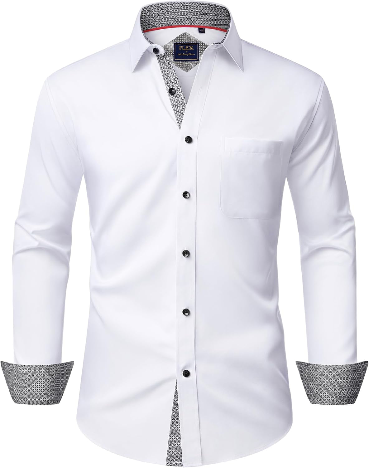 Alimens & Gentle Men'S Dress Shirts Long Sleeve Wrinkle-Free Business Casual Button down Shirt