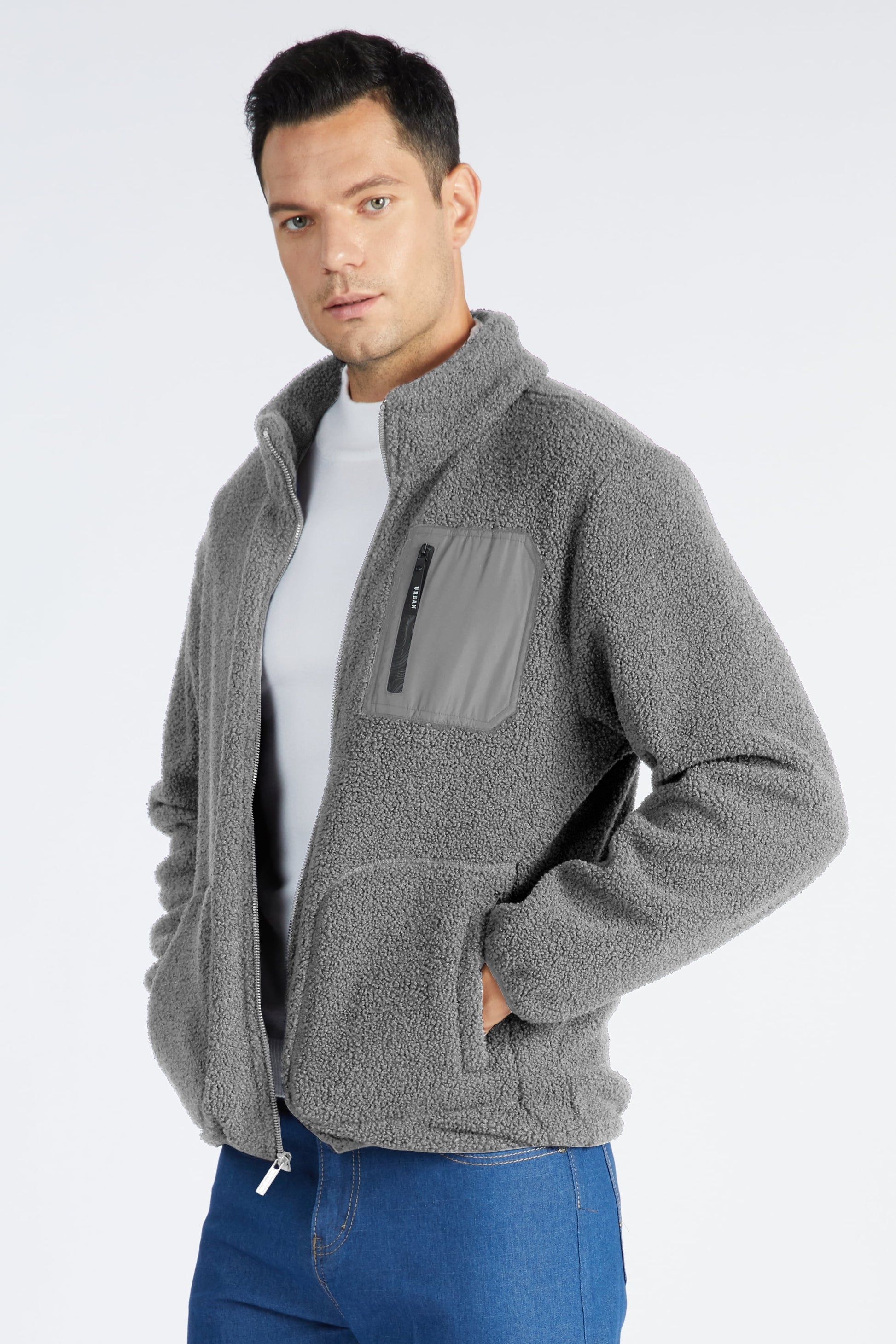 Men'S 220GSM Fleece Jacket, Warm with Pockets, Sizes S-3XL