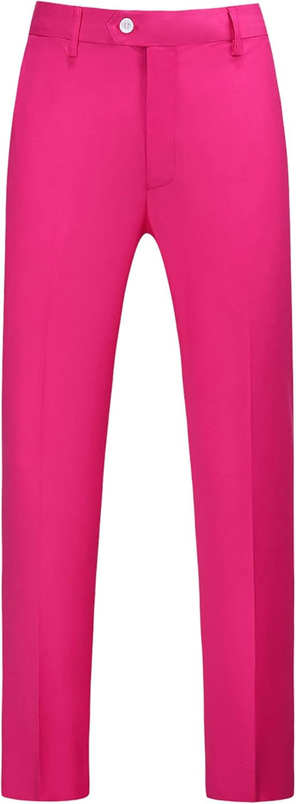 MOGU Mens Front Flat Casual Dress Pants Slim Fit