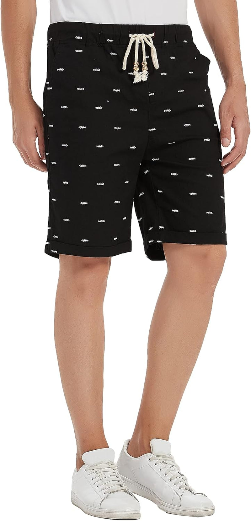 Janmid Men'S Linen Shorts Casual Drawstring Summer Beach Shorts for Men
