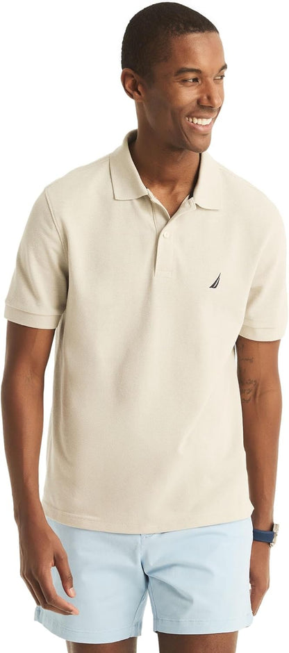 Nautica Men'S Classic Short Sleeve Solid Performance Deck Polo Shirt