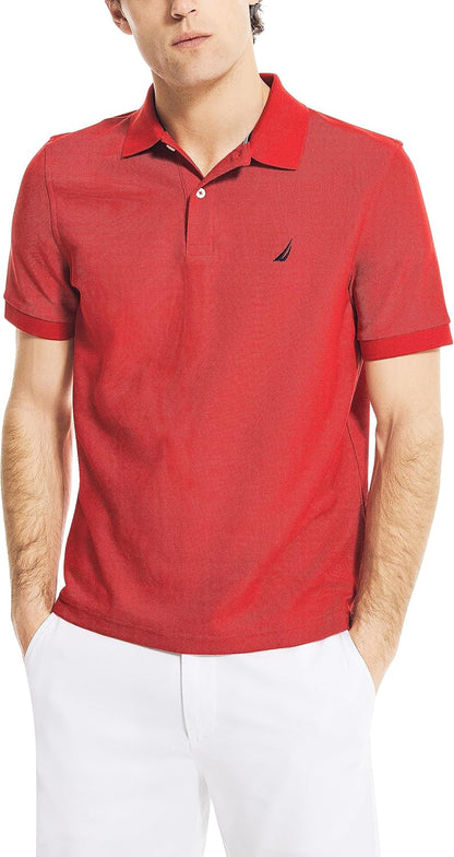 Nautica Men'S Classic Short Sleeve Solid Performance Deck Polo Shirt