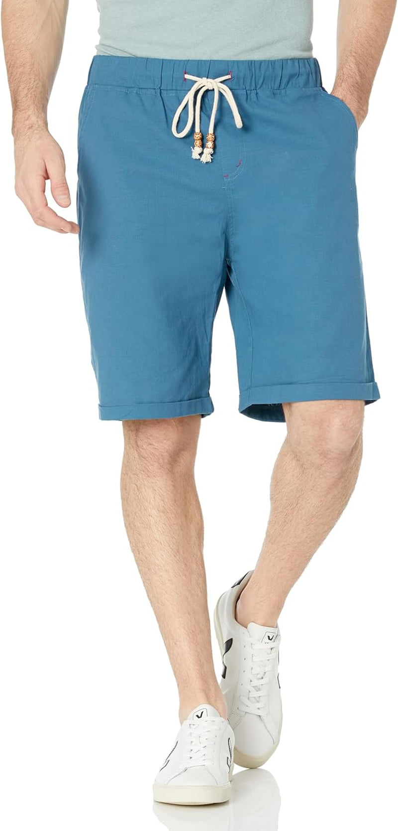 Janmid Men'S Linen Shorts Casual Drawstring Summer Beach Shorts for Men