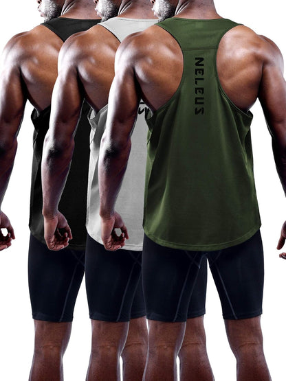 NELEUS Men'S Workout Running Tank Top Sleeveless Gym Athletic Shirts