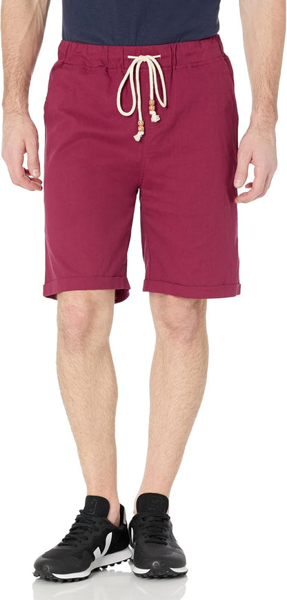 Janmid Men'S Linen Shorts Casual Drawstring Summer Beach Shorts for Men