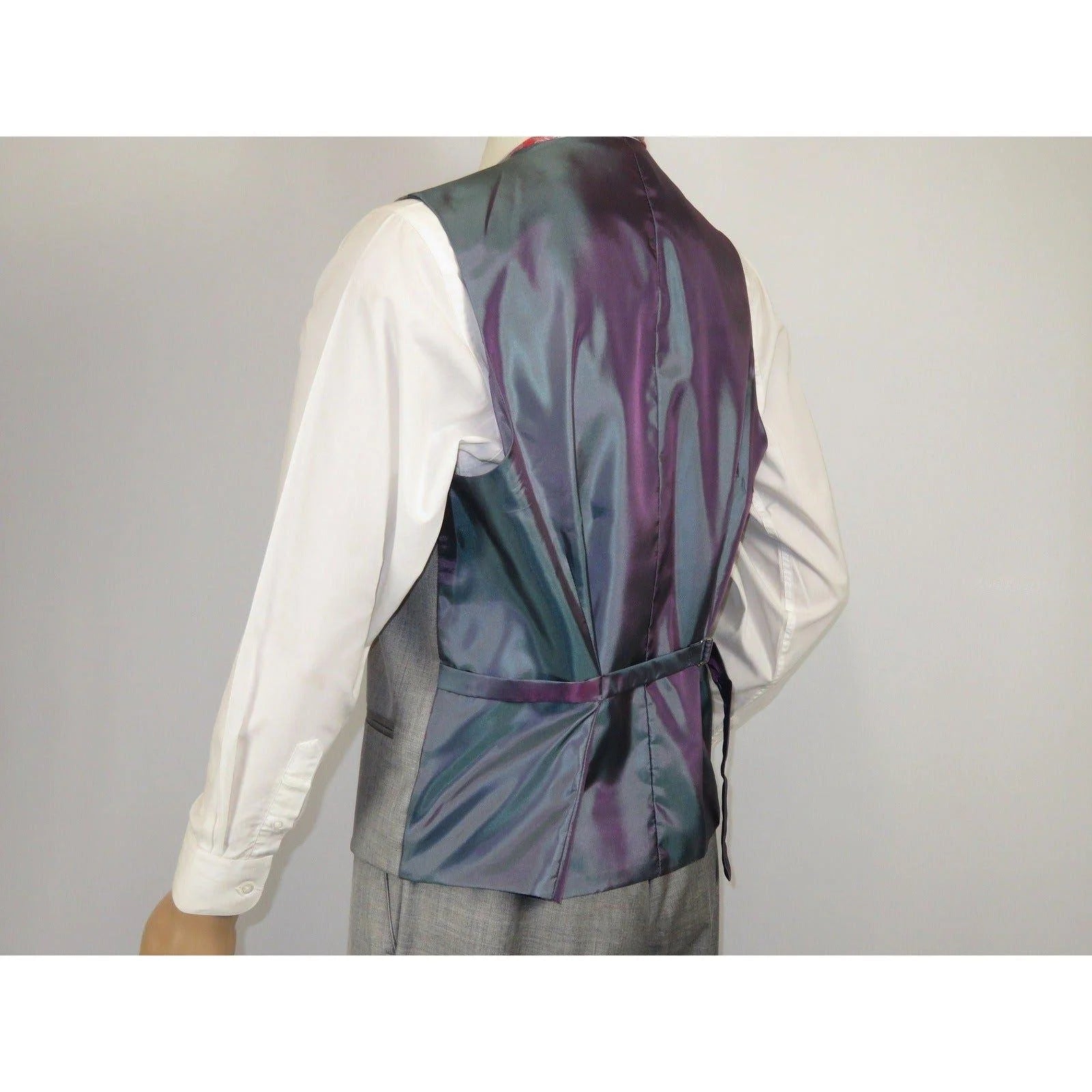 Mens Three Piece Suit Vested  Soft Fabric with Sheen M3090 Stone Gray 3Pc