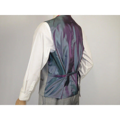 Mens Three Piece Suit Vested  Soft Fabric with Sheen M3090 Stone Gray 3Pc