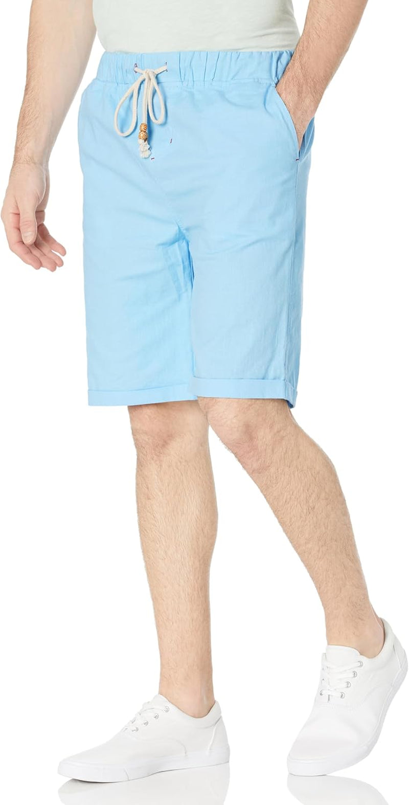Janmid Men'S Linen Shorts Casual Drawstring Summer Beach Shorts for Men