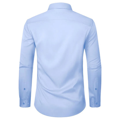 Long Sleeve Dress Shirt for Men Solid Business Shirts Regular Fit