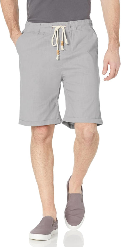 Janmid Men'S Linen Shorts Casual Drawstring Summer Beach Shorts for Men