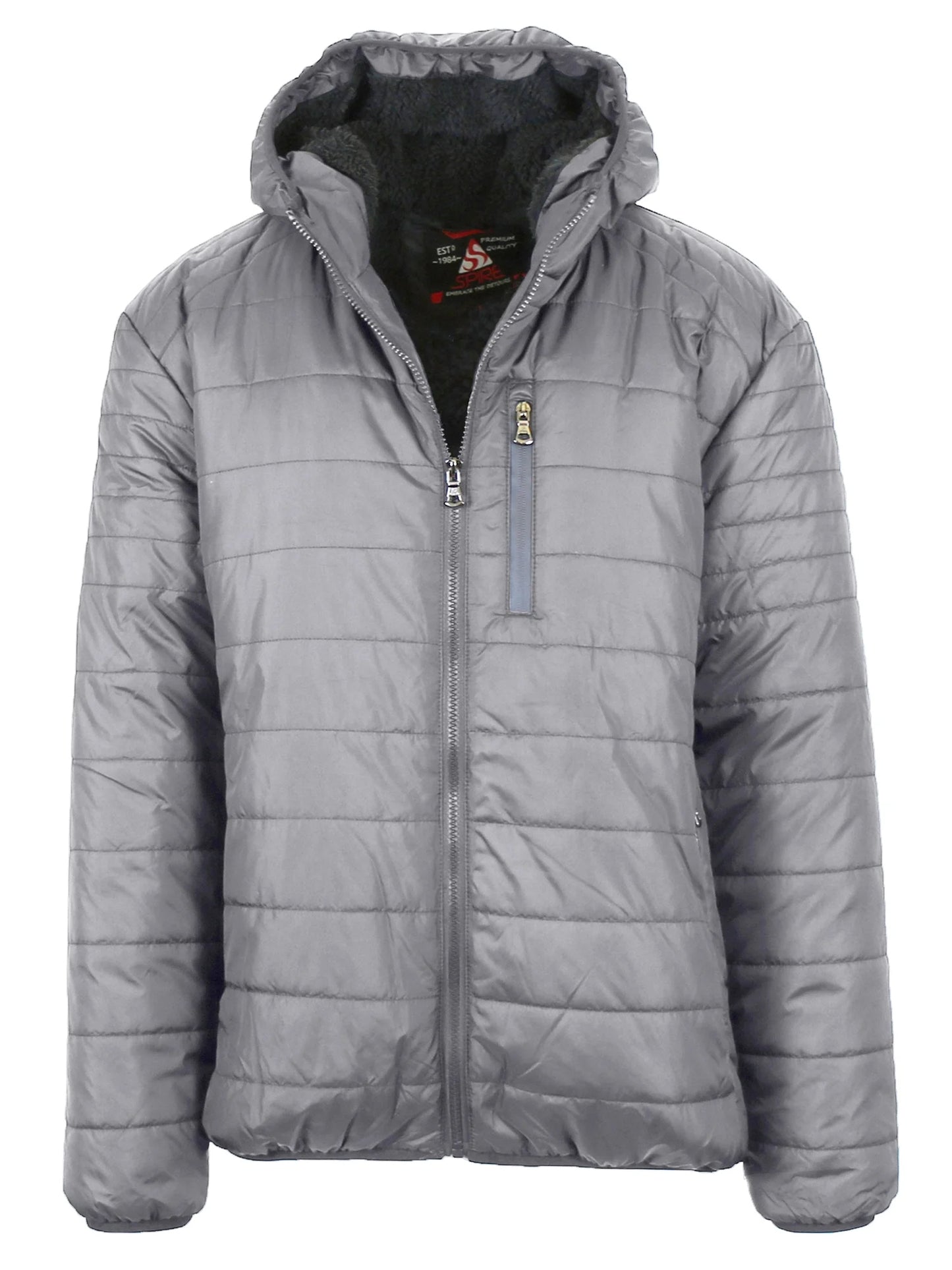 Mens Sherpa-Lined Hooded Puffer Jacket (Sizes, S to 2XL)