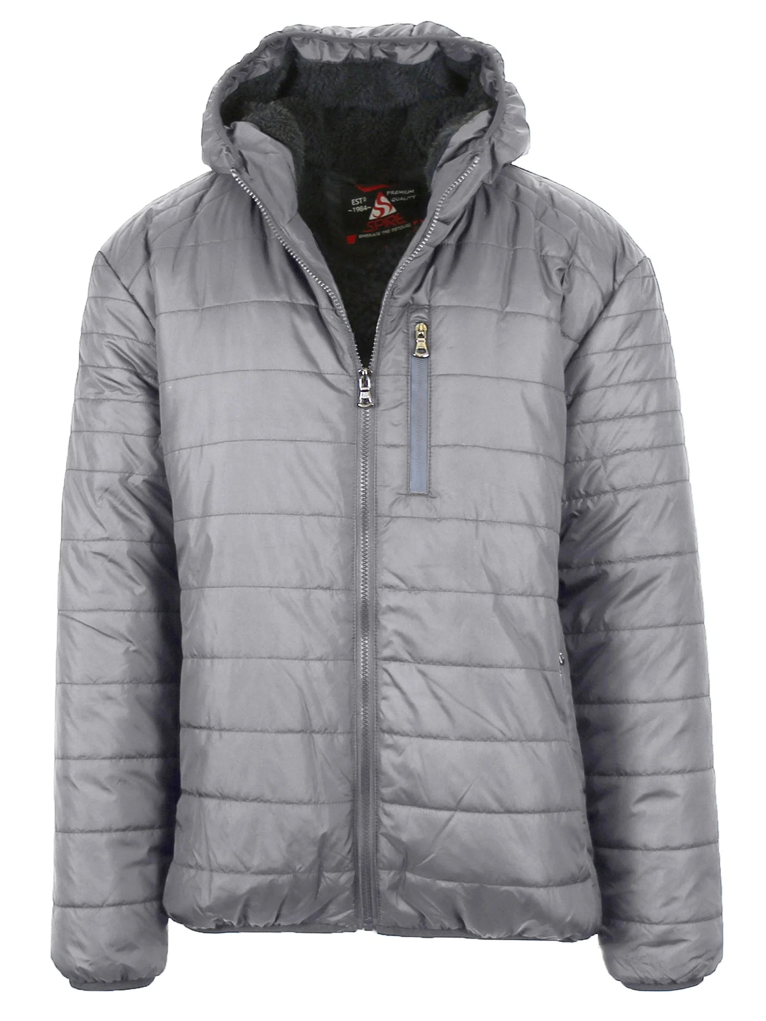 Mens Sherpa-Lined Hooded Puffer Jacket (Sizes, S to 2XL)