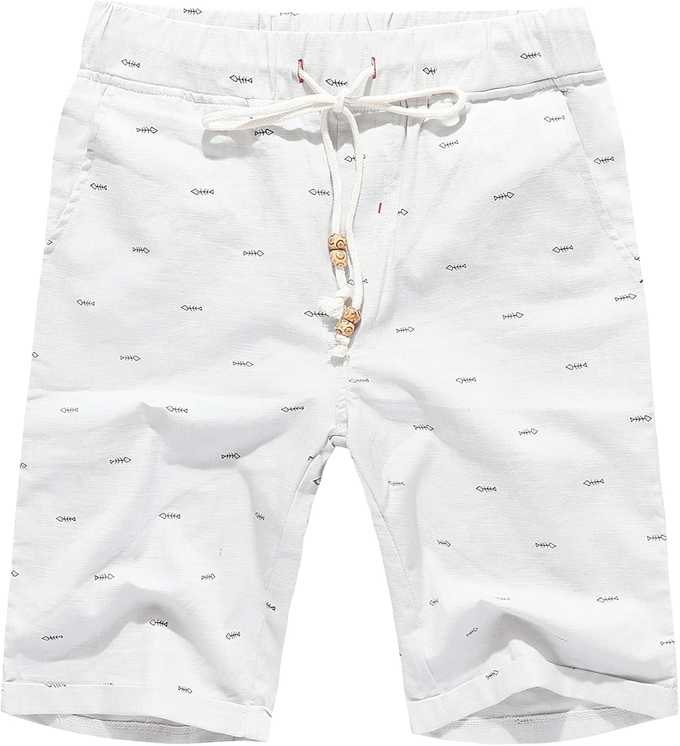 Janmid Men'S Linen Shorts Casual Drawstring Summer Beach Shorts for Men