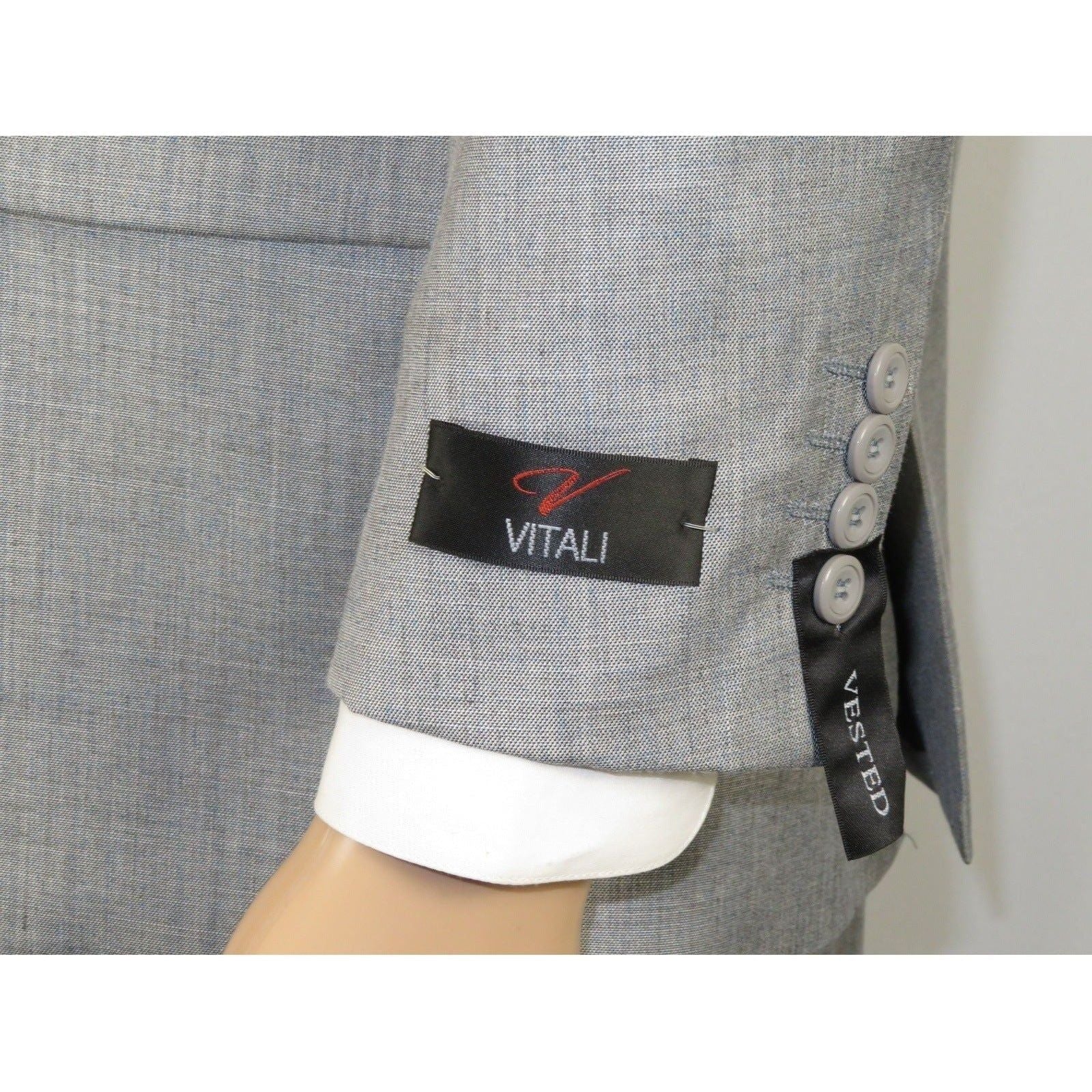Mens Three Piece Suit Vested  Soft Fabric with Sheen M3090 Stone Gray 3Pc