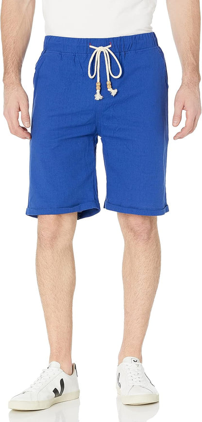 Janmid Men'S Linen Shorts Casual Drawstring Summer Beach Shorts for Men