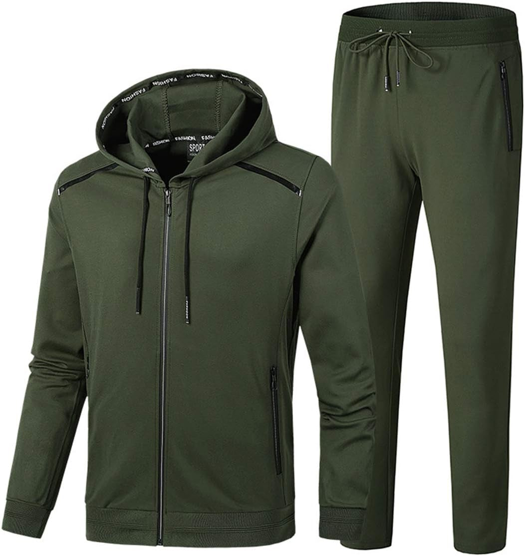 PRIJOUHE Men'S Tracksuit Hooded Fitness Sport Suits Gym Hoodie 2 Piece Hoodies Joggers Sweatpants Sets Gym Jogging Tracksuits