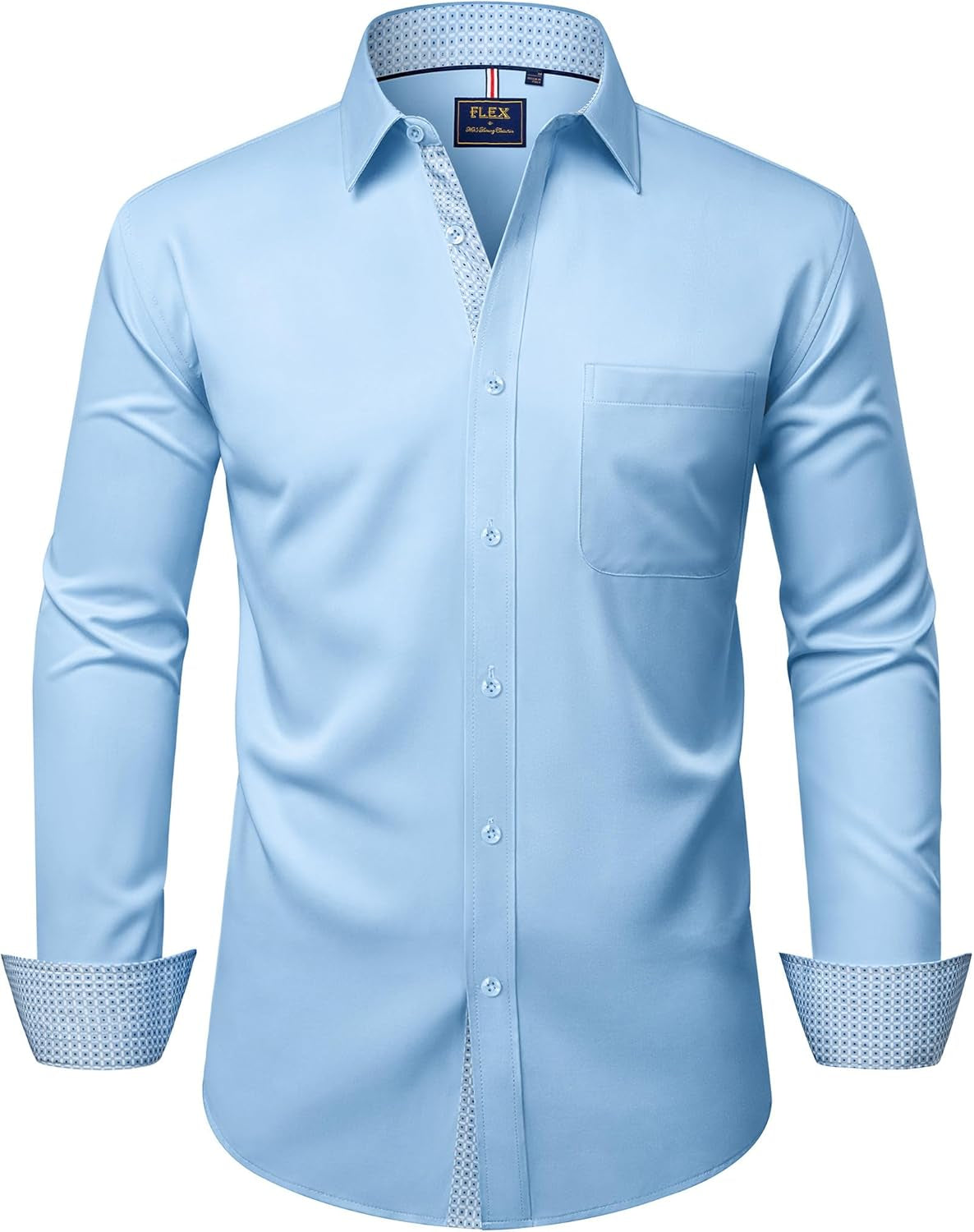 Alimens & Gentle Men'S Dress Shirts Long Sleeve Wrinkle-Free Business Casual Button down Shirt