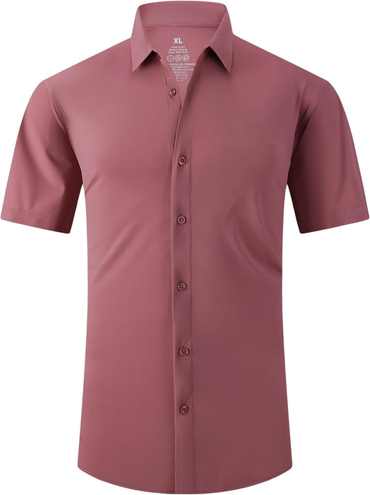 SAMERM Mens Dress Shirt Wrinkle Free Moisture Wicking 4-Way High Stretch Super Soft Casual Button down Shirts