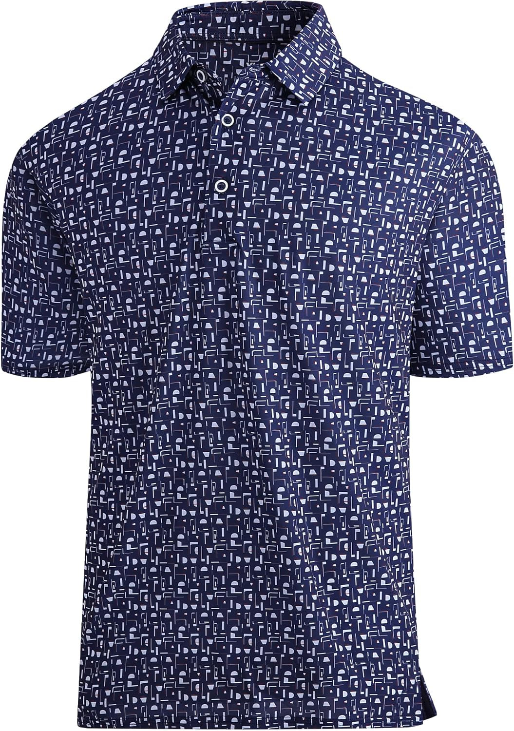 Esabel.C Golf Shirts for Men Dry Fit Performance Short Sleeve Print Moisture Wicking Collared Shirt