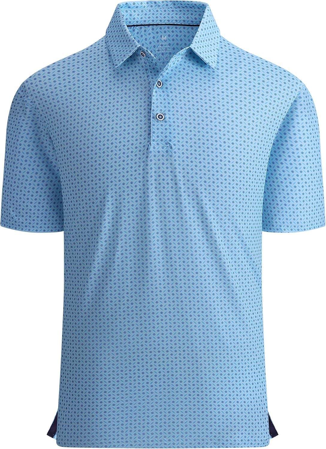 Esabel.C Golf Shirts for Men Dry Fit Performance Short Sleeve Print Moisture Wicking Collared Shirt