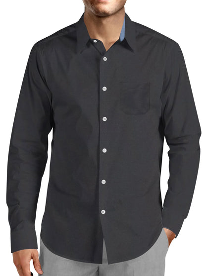 Oxford Men’S Dress Shirt, 4 Pack, Long Sleeve Button Down, Casual Fit with Big and Tall Sizes, Solid Modern Colors