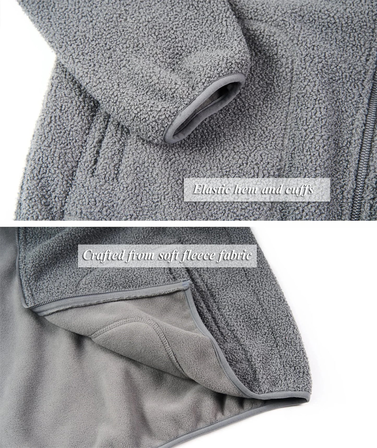 Men'S 220GSM Fleece Jacket, Warm with Pockets, Sizes S-3XL