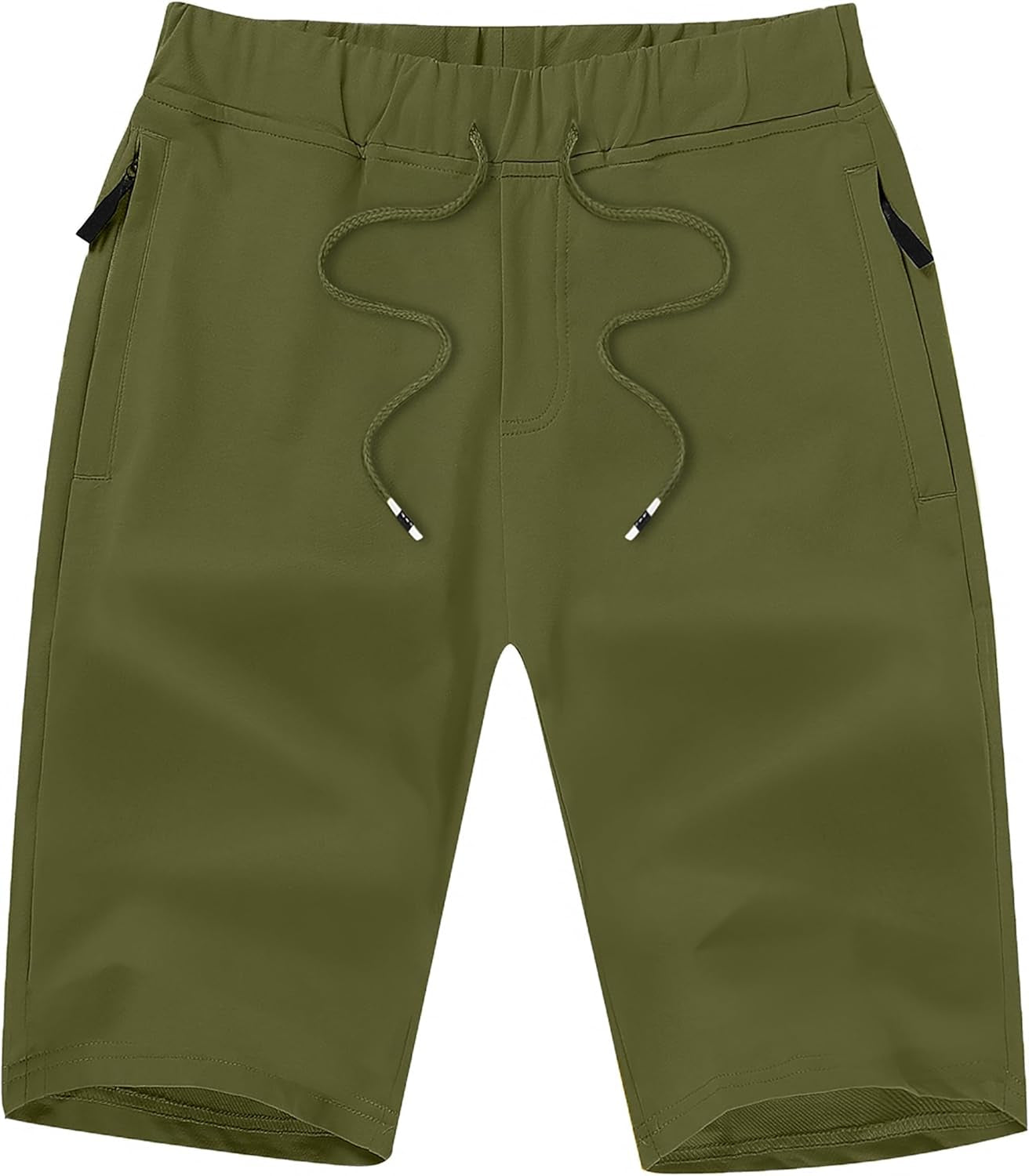 Boisouey Mens Shorts Casual Drawstring Zipper Pockets Elastic Waist