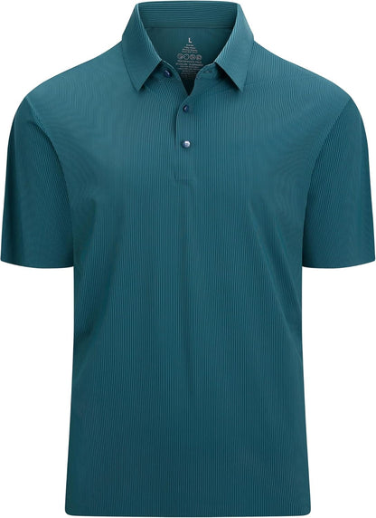 Esabel.C Golf Shirts for Men Dry Fit Performance Short Sleeve Print Moisture Wicking Collared Shirt