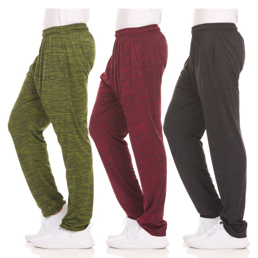 Mens Dri-Fit Pant 3 Pack-Moisture Wicking, High Performance, Comfy Spandex-Poly Blend (Up to Size 3XL)