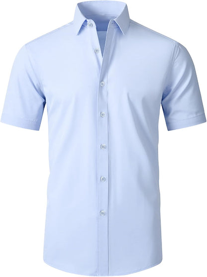 SAMERM Mens Dress Shirt Wrinkle Free Moisture Wicking 4-Way High Stretch Super Soft Casual Button down Shirts
